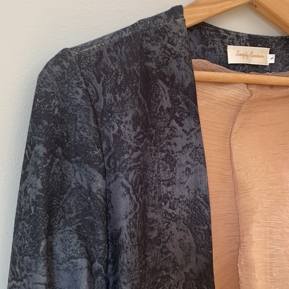 LONGLINE Jacket City Scape Simply Couture Women’s Long Sleeve Size Small - Picture 2 of 15